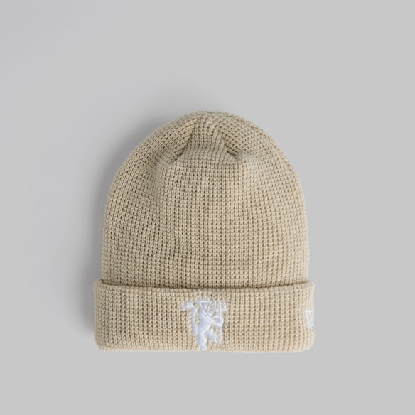 Manchester United x New Era Womens Cuff Beanie Cream Beige