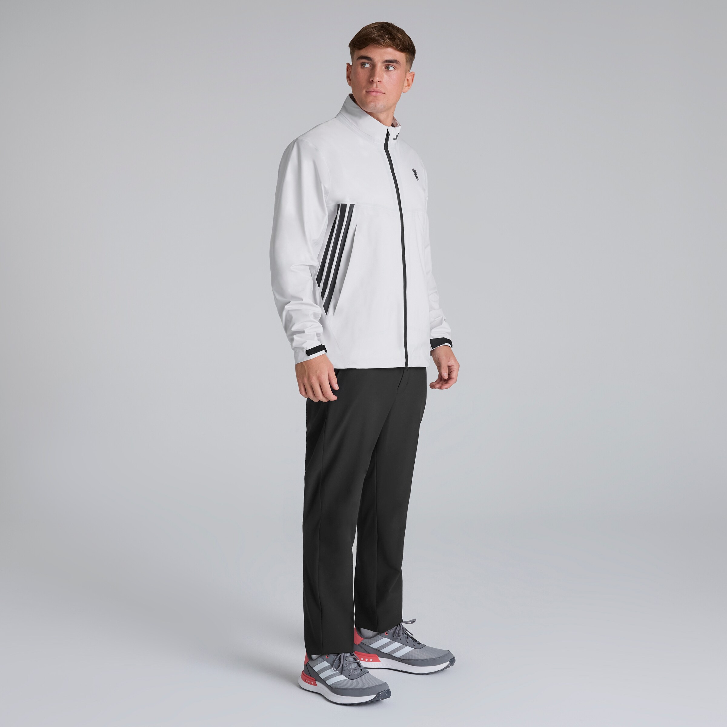 Manchester United x adidas Golf Ultimate365 Tour CLIMAPROOF+ Jacket Grey Grey Detail [3-5]