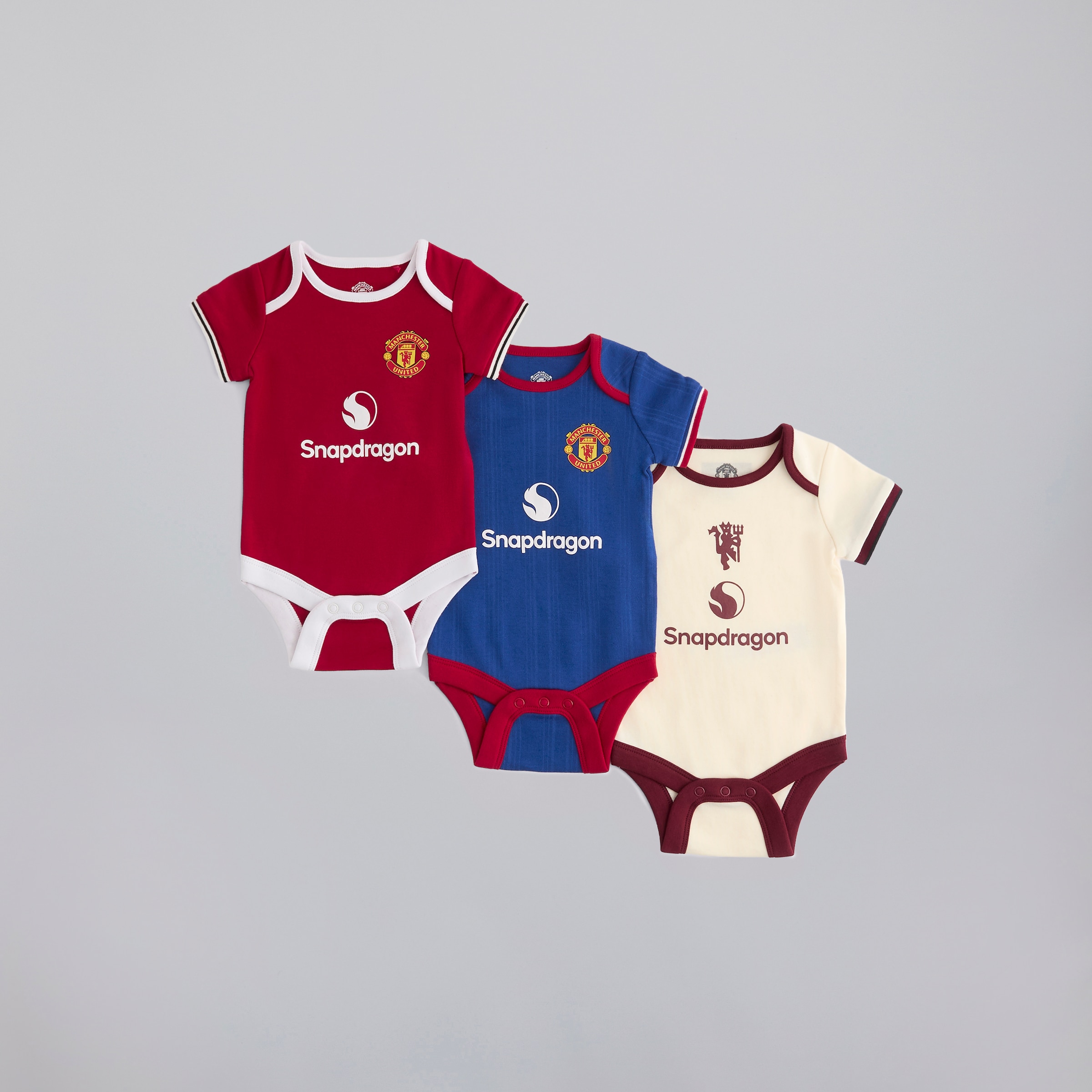 Manchester United Baby 26/27 3 Pack Kit Bodysuits Multi Multi Detail [2-5]