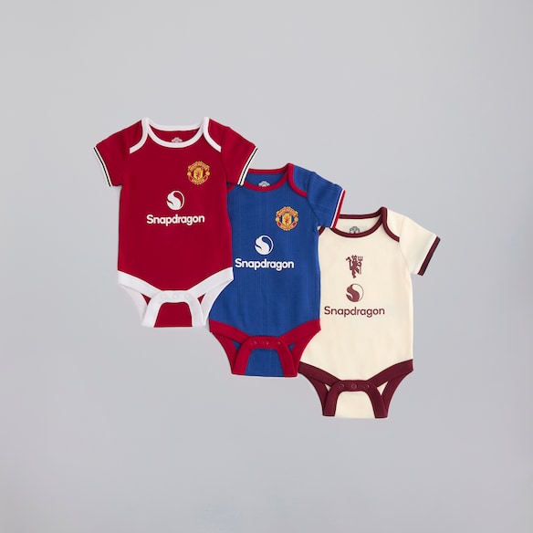 Manchester United Baby 26/27 3 Pack Kit Bodysuits Multi Multi