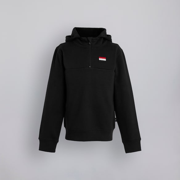 Manchester United Kids Quarter Zip Hoodie Black Black