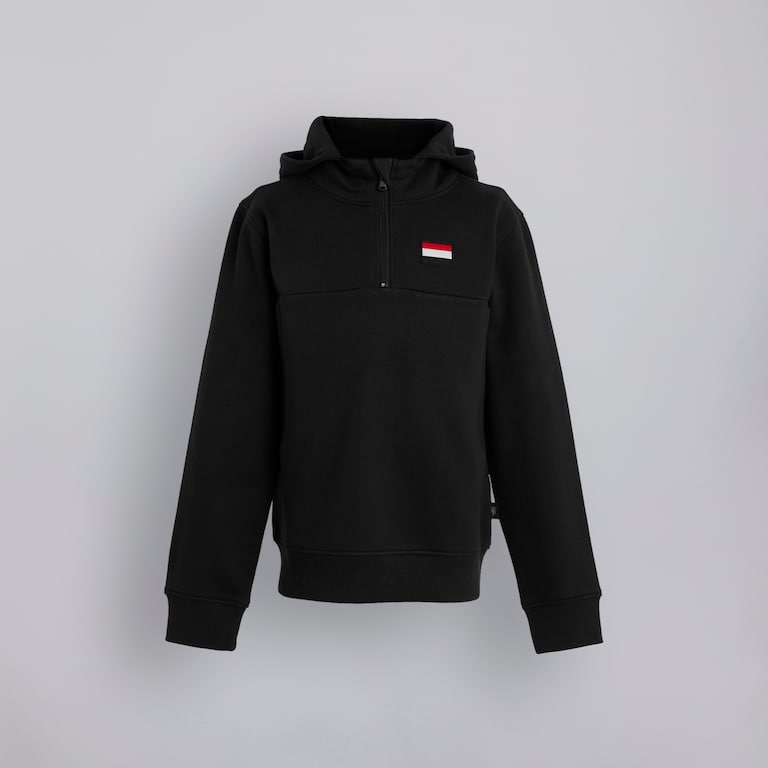 Manchester United Kids Quarter Zip Hoodie Black