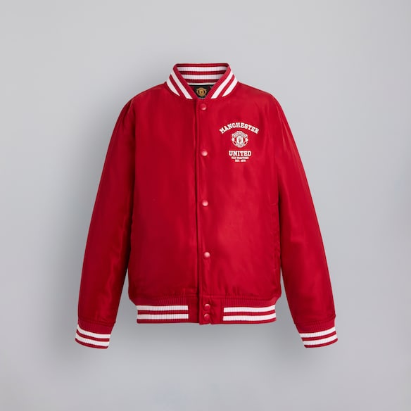Manchester United Kids Varsity Bomber Jacket Red Red