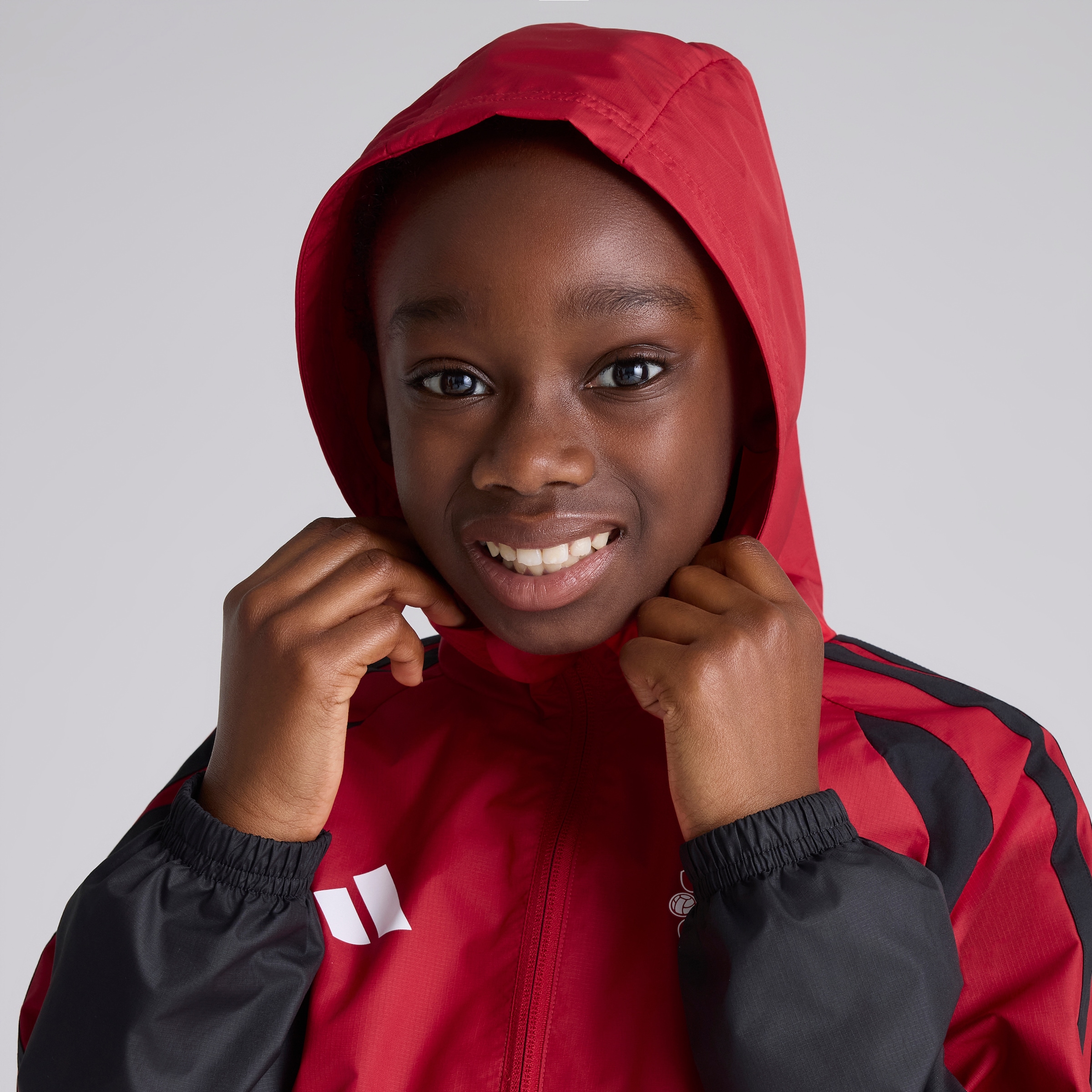 Manchester United Kids 26/27 Training Tiro All Weather Jacket Red Red Detail [6-6]
