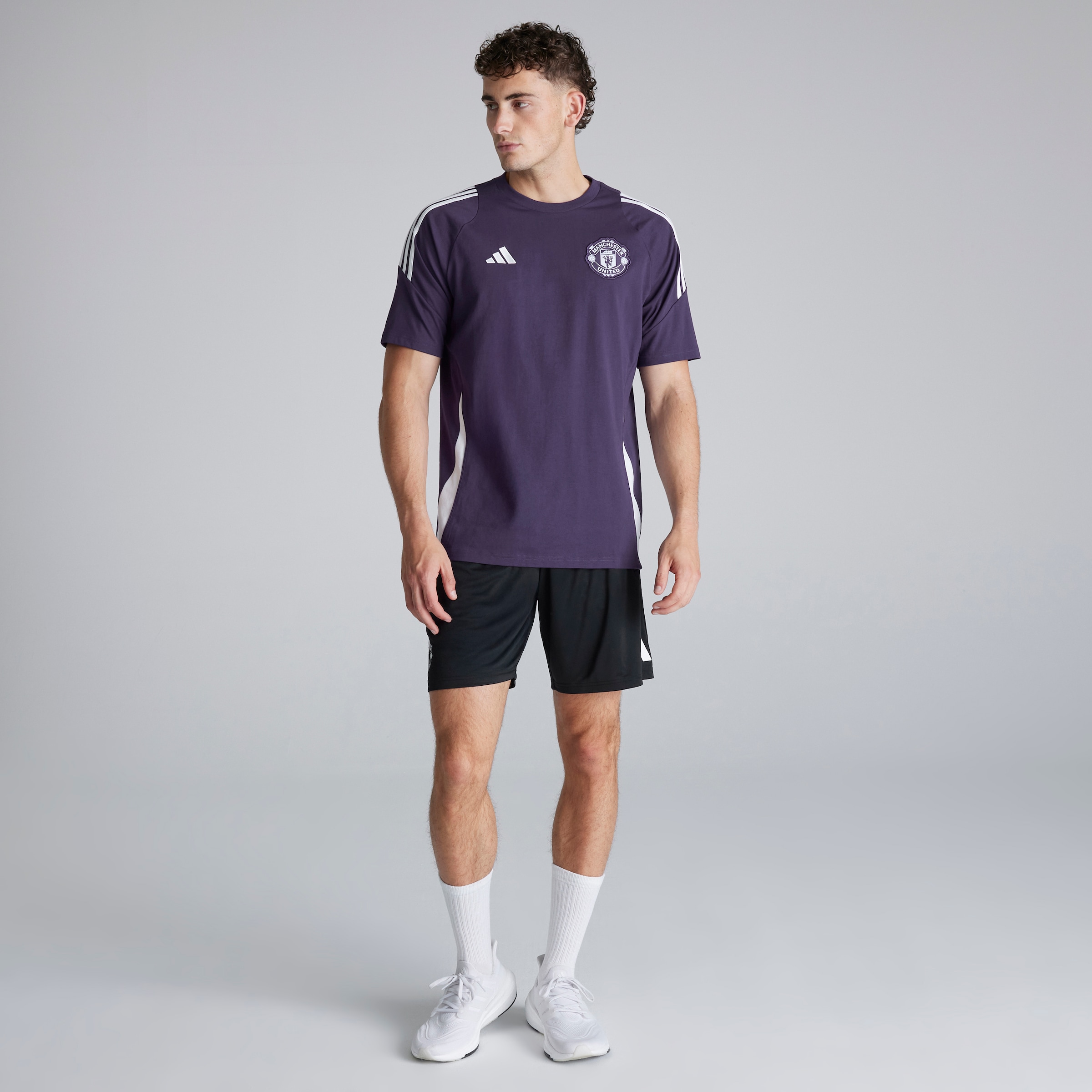 Manchester United Tiro 25 Competition Cotton T-Shirt Púrpura Detalle [3-7]