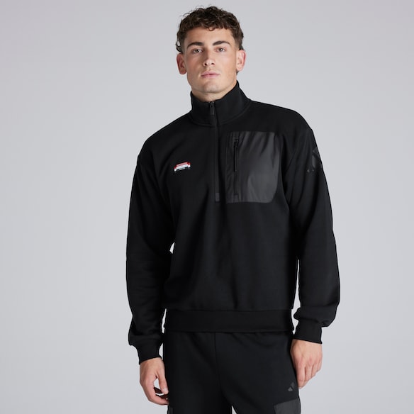 Manchester United x adidas City Escape Half Zip Fleece Black Black
