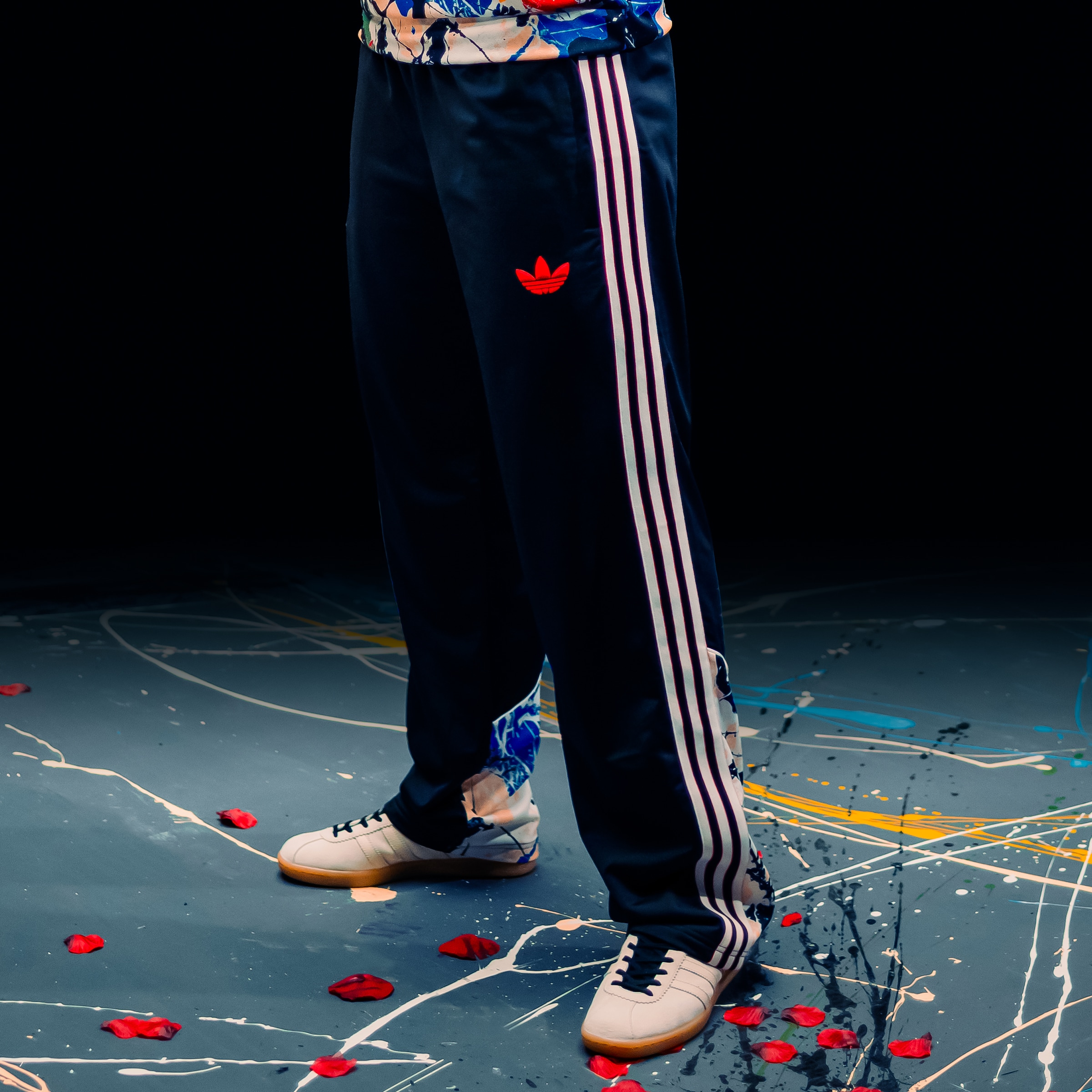 Manchester United x adidas Stone Roses Track Pants Black Black