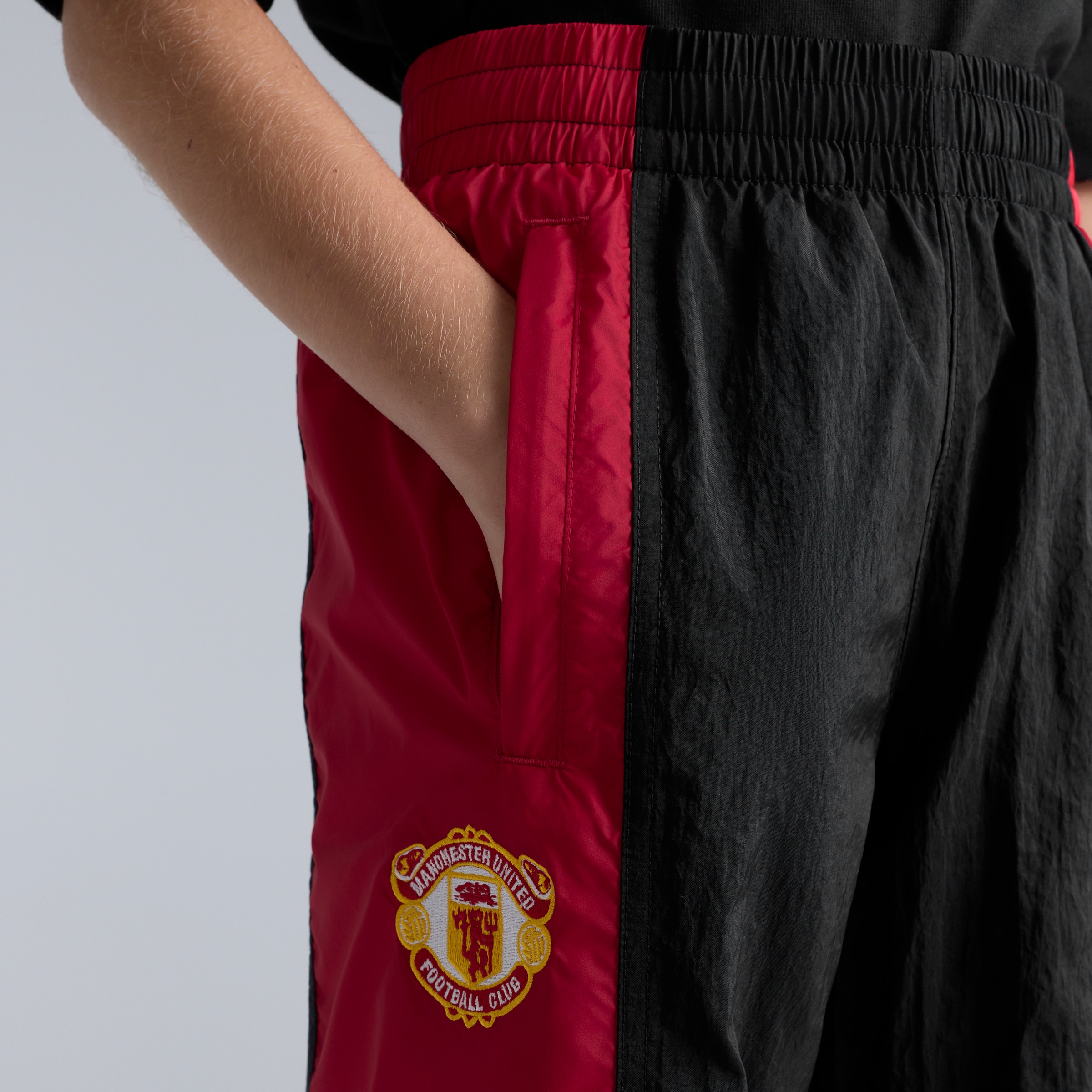 Manchester United x adidas Kids EQT Track Pants Black Black Detail [4-5]