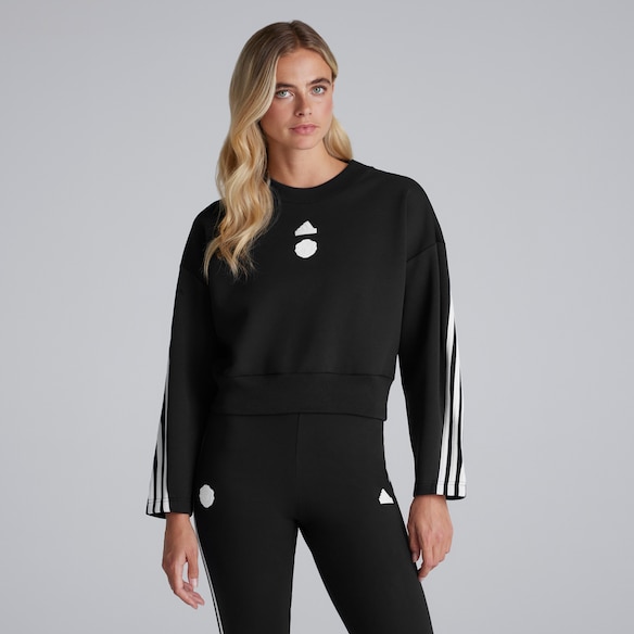 Manchester United x adidas Womens Future Icons 3-Stripes Sweatshirt Black Black