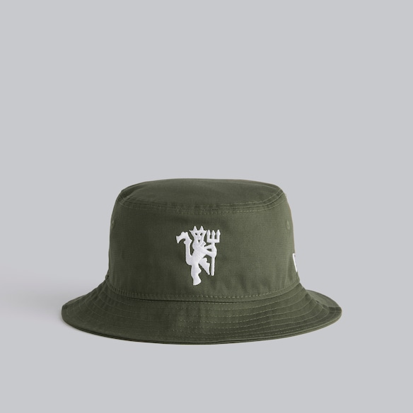 Manchester United x New Era Devil Bucket Hat Olive Green