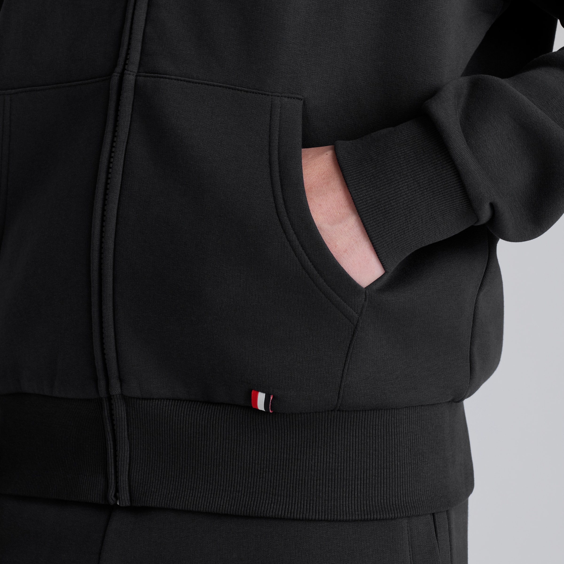 Manchester United Club Colours Full Zip Hoodie Black Noir Détail [4-6]