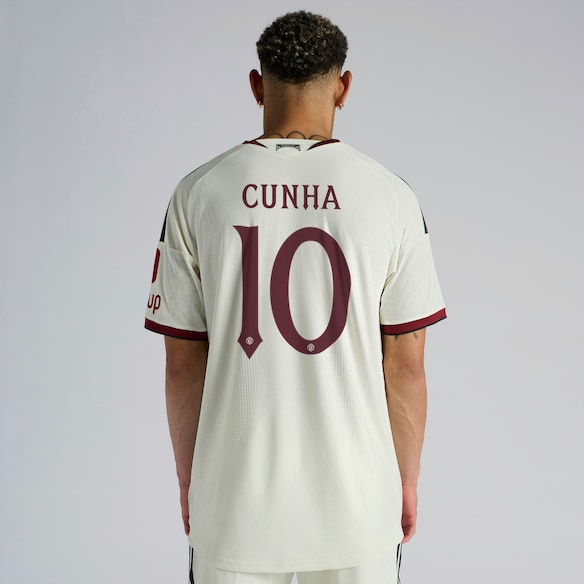 Manchester United 26/27 Third Authentic Jersey with Cunha 10 UCL Printing & Badge Beige