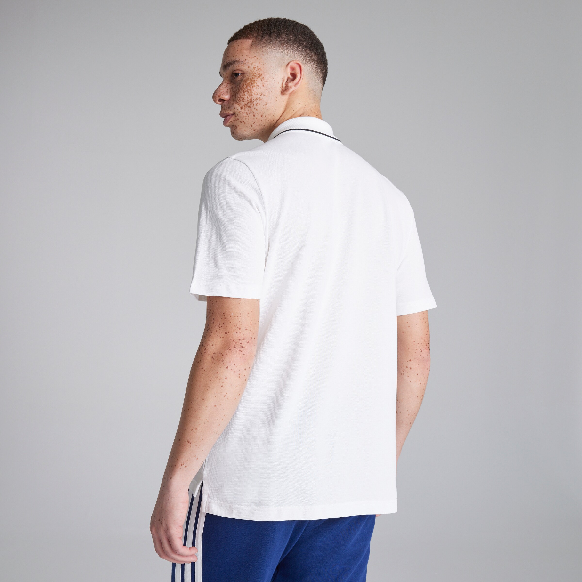 Manchester United x adidas Essentials Pique Polo Shirt White White Detail [2-5]