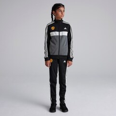 Manchester United x adidas Kids Essentials 3-Stripes Tiberio Tracksuit Black/Grey