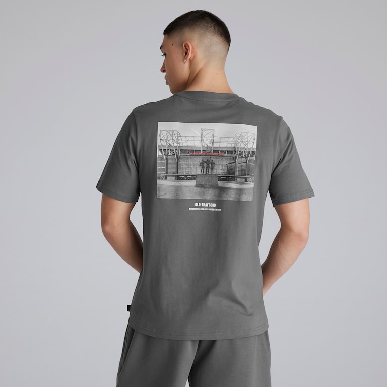 Manchester United Mens Trinity Back Print T-Shirt Slate