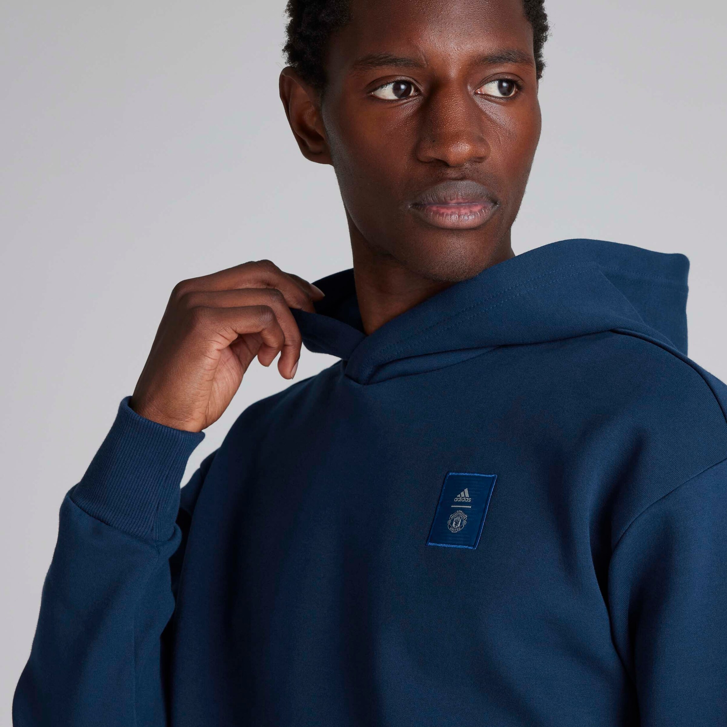 Manchester United Hoodie double maille saisonnier Bleu Détail [4-8]