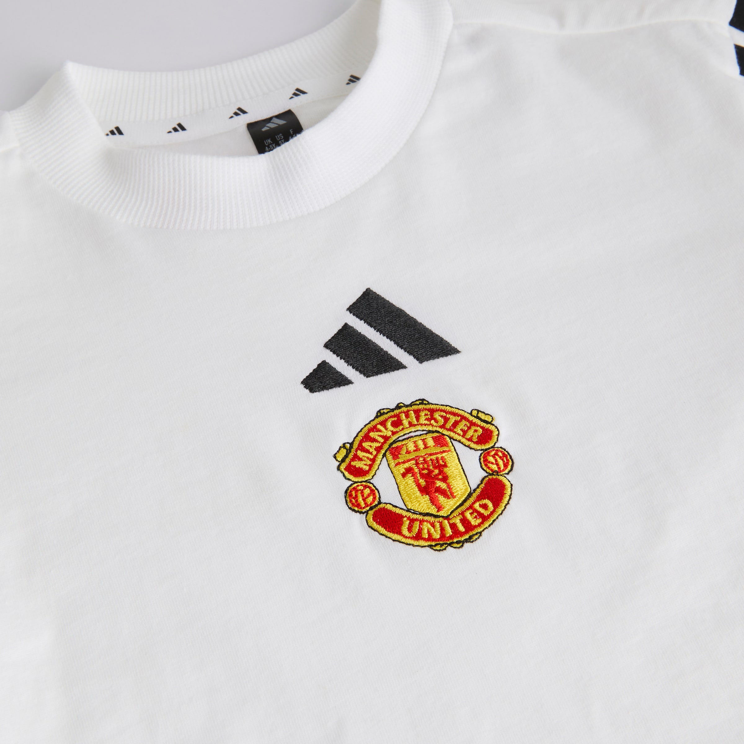 Manchester United x adidas Little Kids Essentials T-Shirt Set White/Black Blanc Détail [3-4]