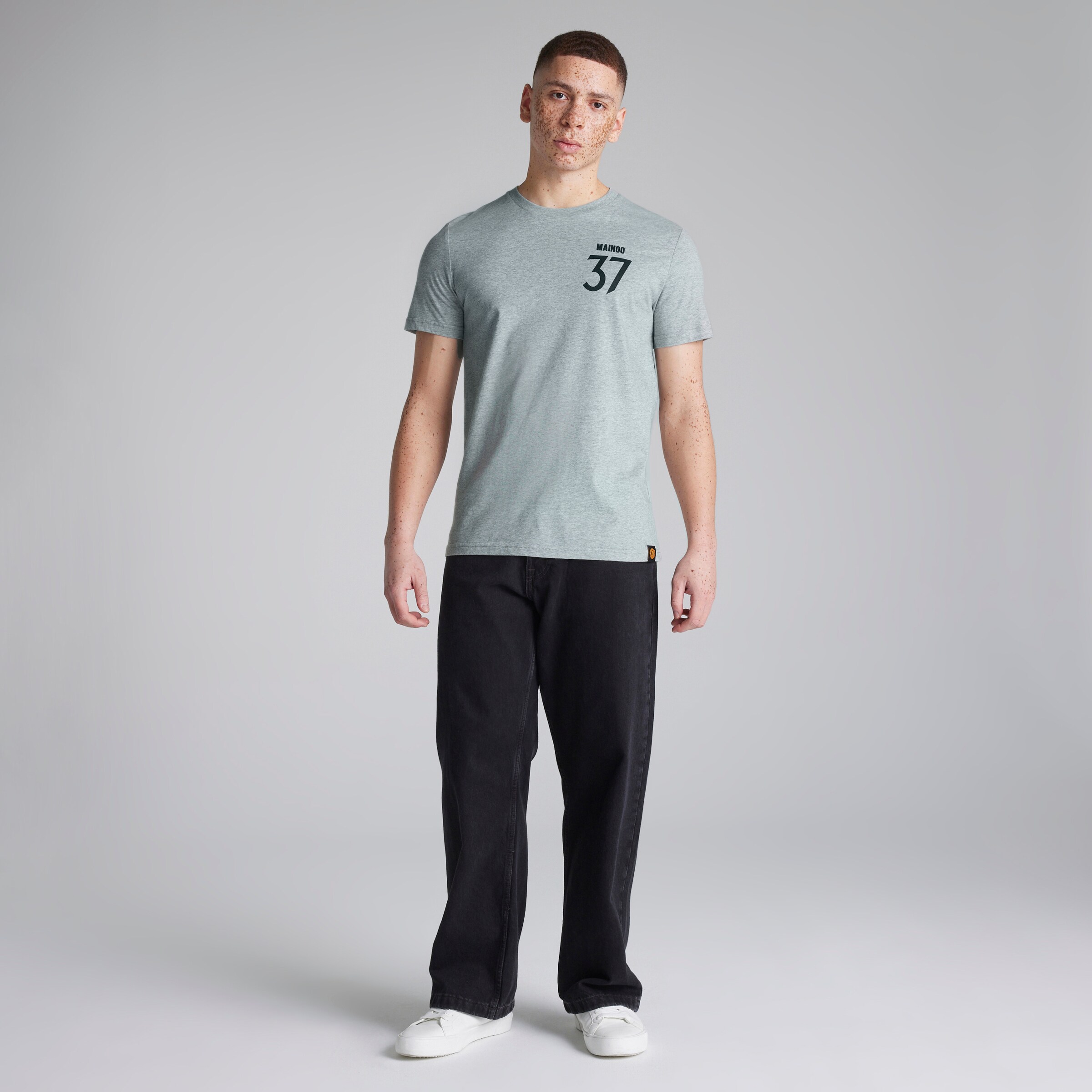 Manchester United Mainoo 37 T-Shirt Grey Marl Gris Détail [3-5]