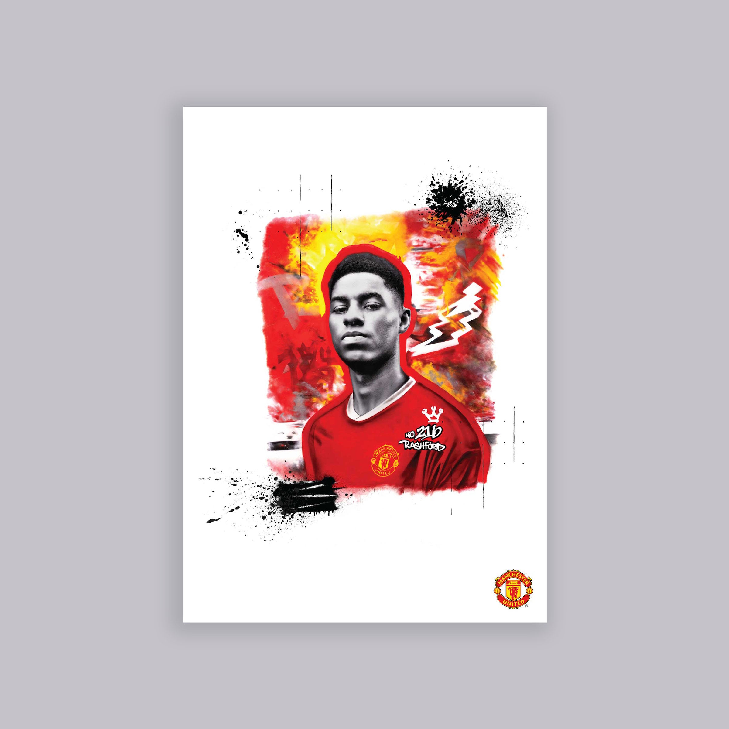 Manchester United Graffiti Rashford A2 Poster