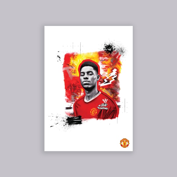 Manchester United Graffiti Rashford A2 Poster