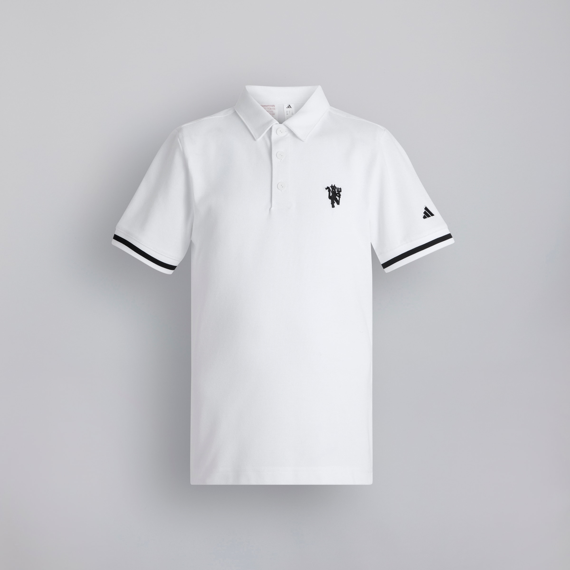 Manchester United x adidas Kids Golf Pique Club Polo Shirt White White