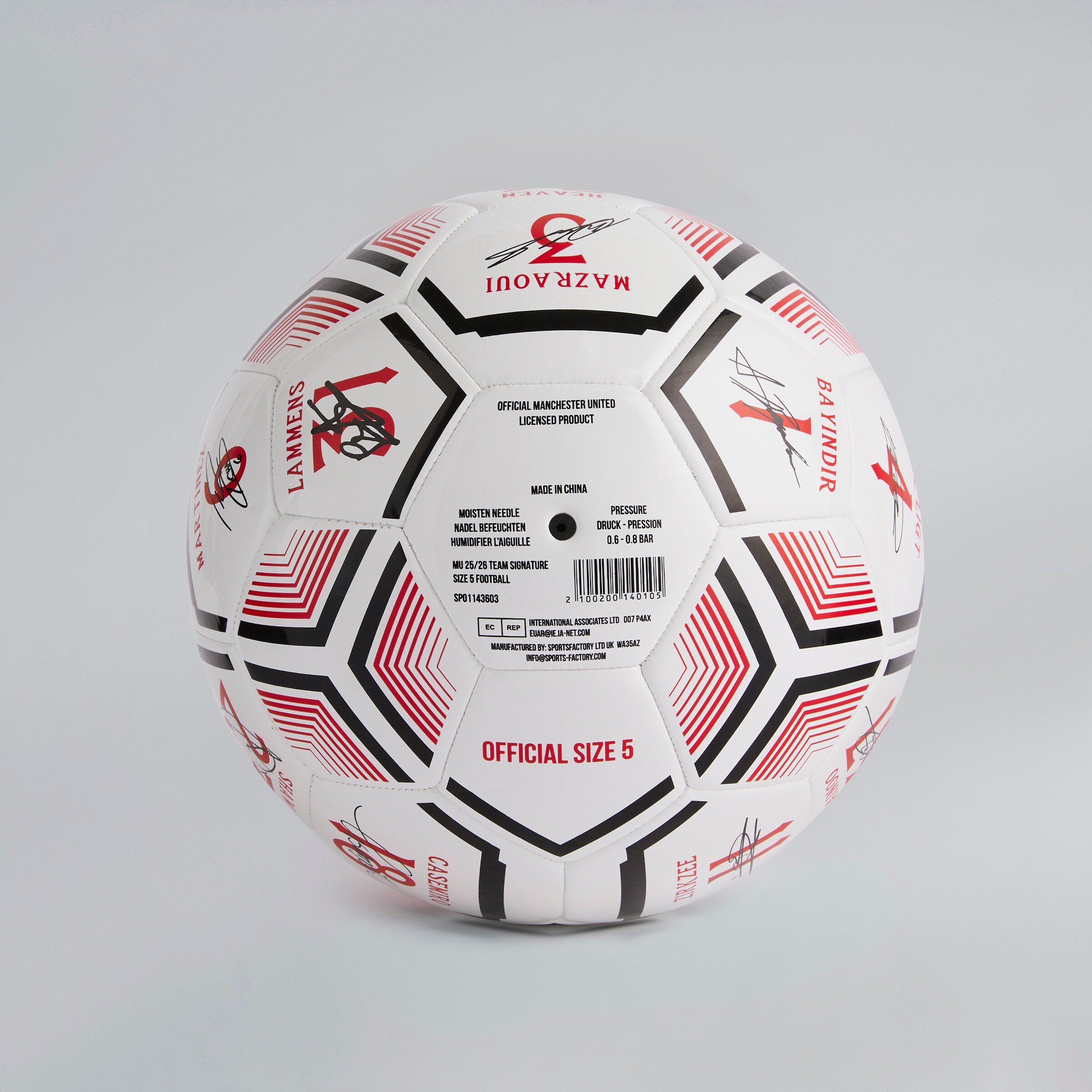 Manchester United 25/26 Team Signature Football Size 5 White White Detail [2-4]