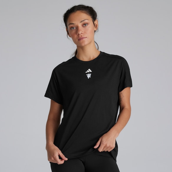 Manchester United x adidas Womens Essentials Training AEROREADY T-shirt Black Black