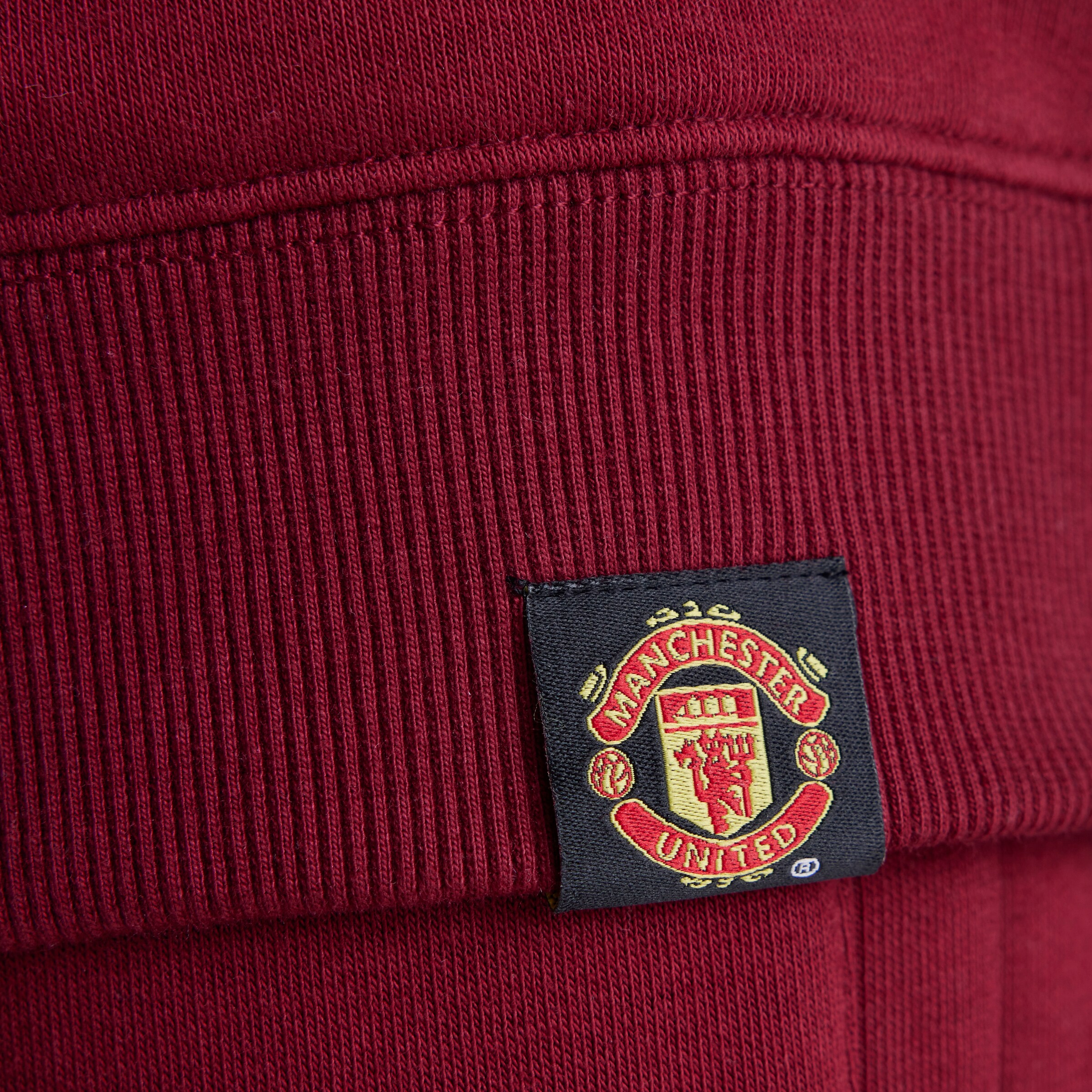 Manchester United Kids MUFC Overhead Hoodie Burgundy Rojo Detalle [5-5]