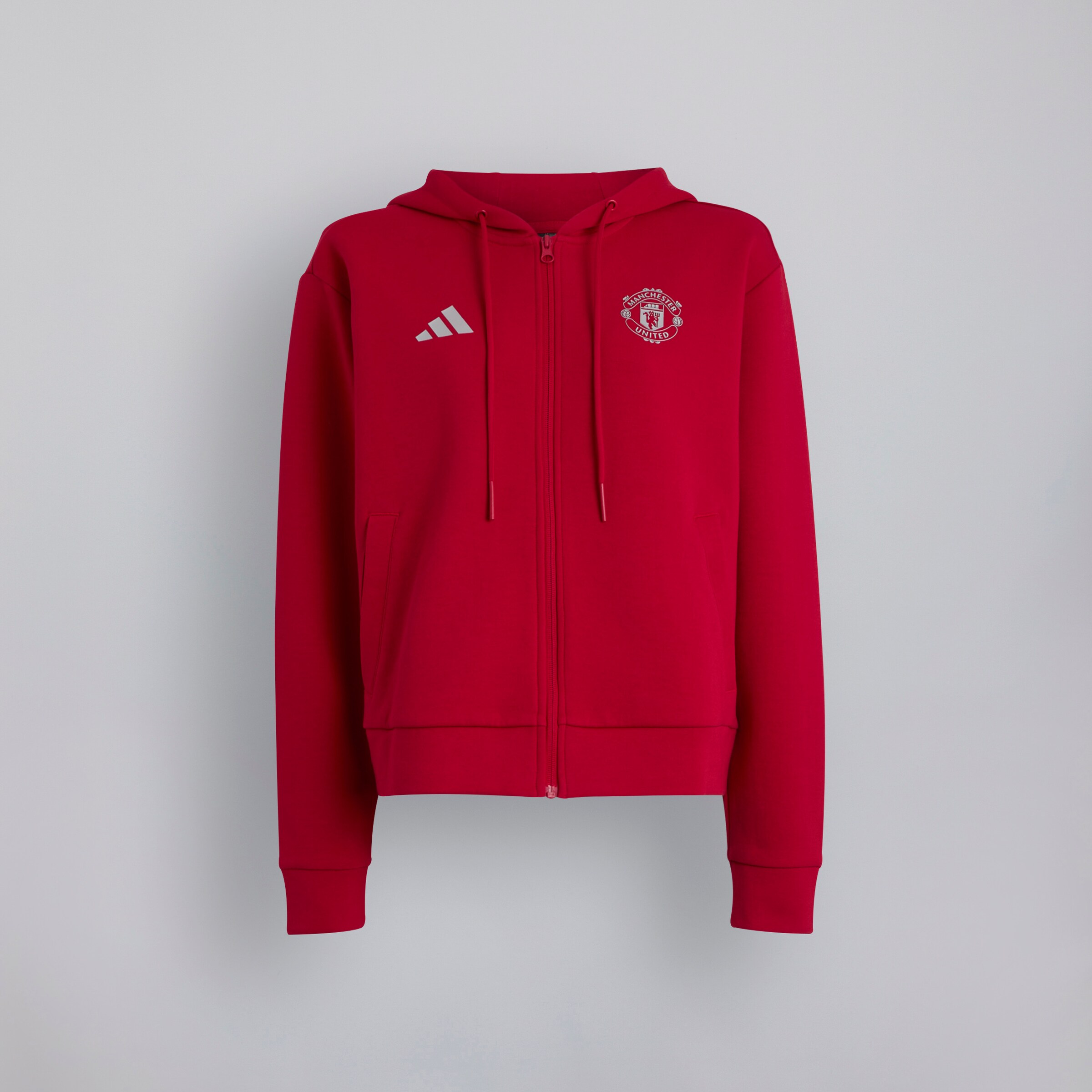 Manchester United Anthem Jacket Womens Red Detail [7-8]