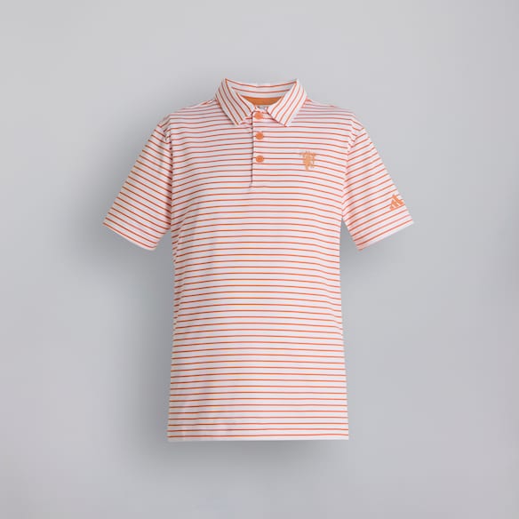 Manchester United x adidas Kids Golf Striped Polo Shirt Orange Orange