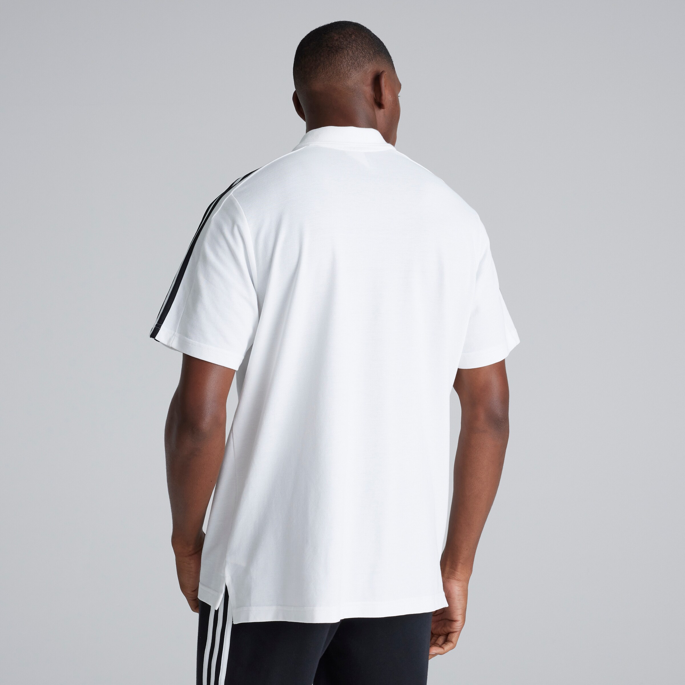 Manchester United x adidas Essentials Piqué Embroidered Small Logo 3-Stripes Polo Shirt White White Detail [2-5]