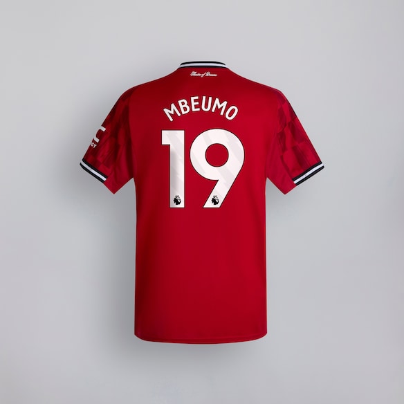 Manchester United 25/26 Home Jersey with Mbeumo 19 EPL Printing & Badge Rojo