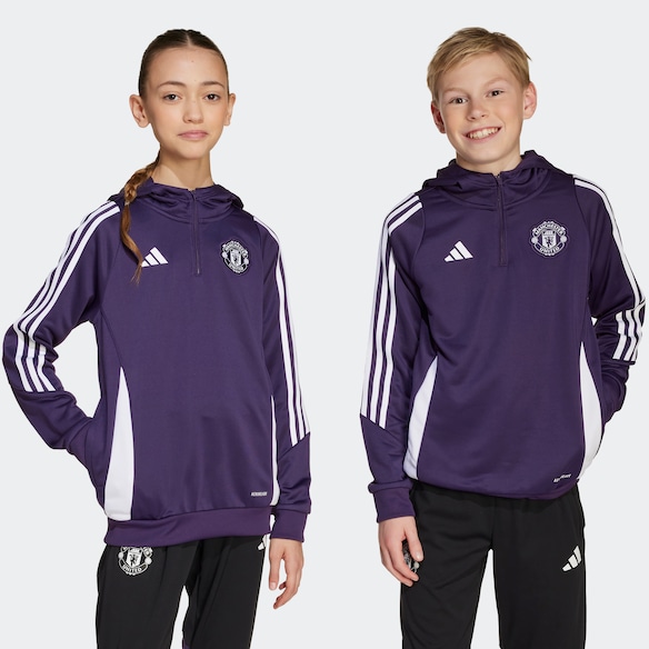 Manchester United Tiro 25 Competition Training Hoodie Kids Púrpura