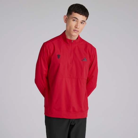 Manchester United x adidas Golf Ultimate365 Tour 1/4 Zip Sweatshirt Red Red