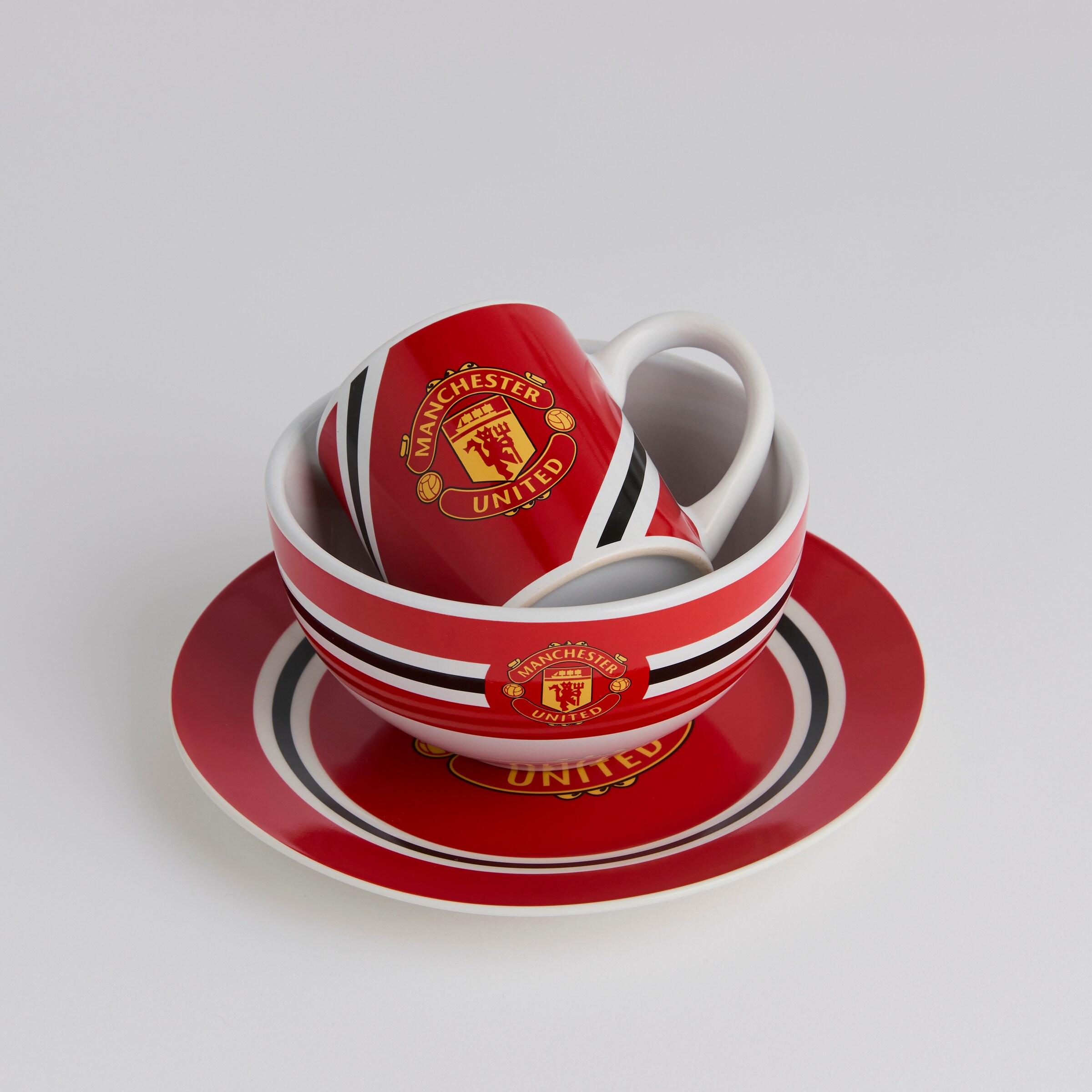 Manchester United Core Stripe Breakfast Set Red Multi Detail [2-4]