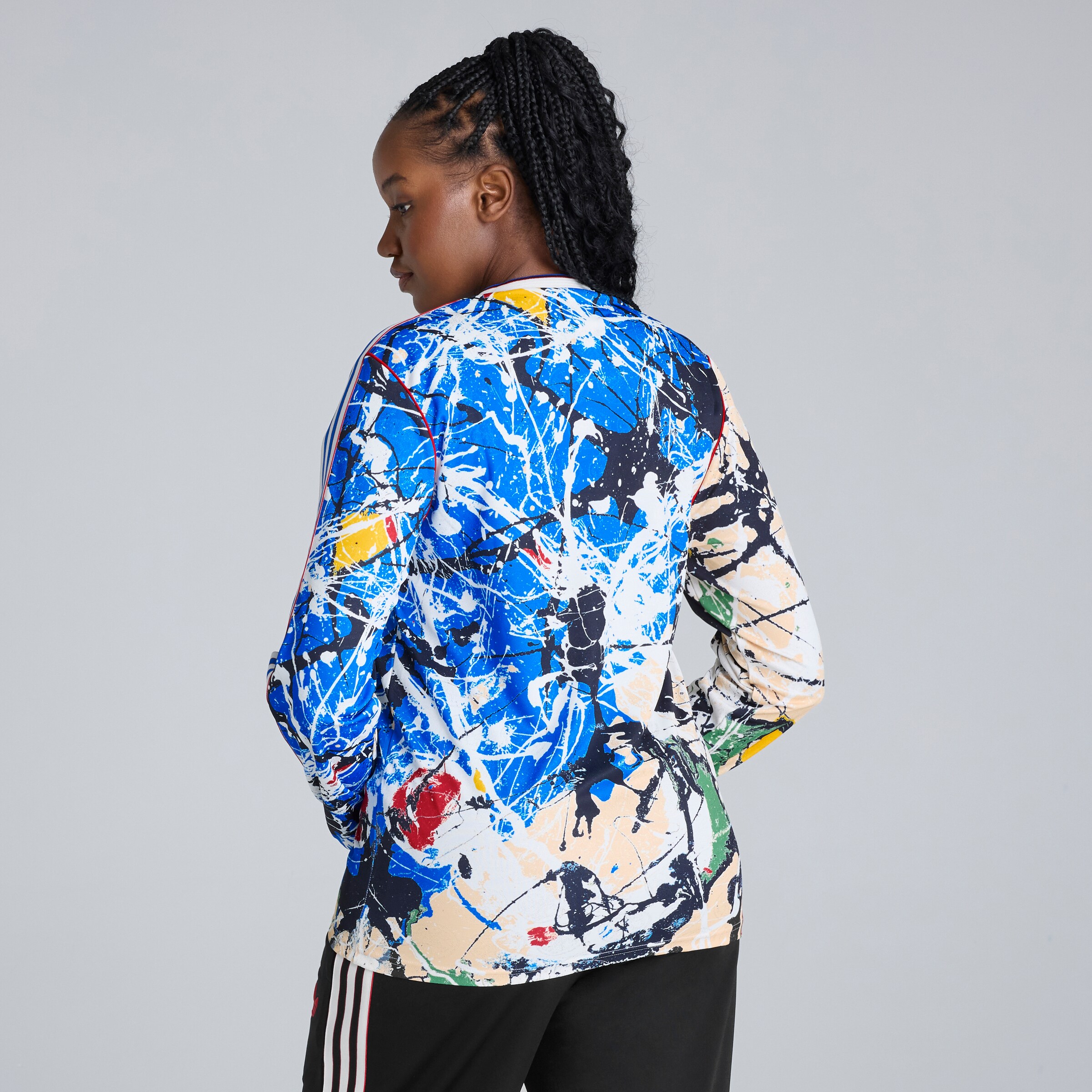 Manchester United x adidas Stone Roses Long Sleeve Jersey Blue Multi Detail [7-7]