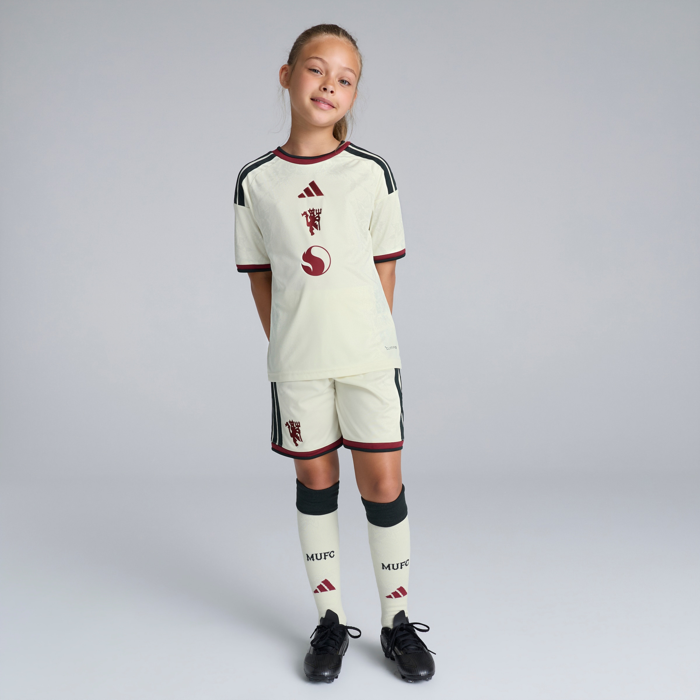 Manchester United Kids 26/27 Third Shorts Cream Beige Detail [3-5]