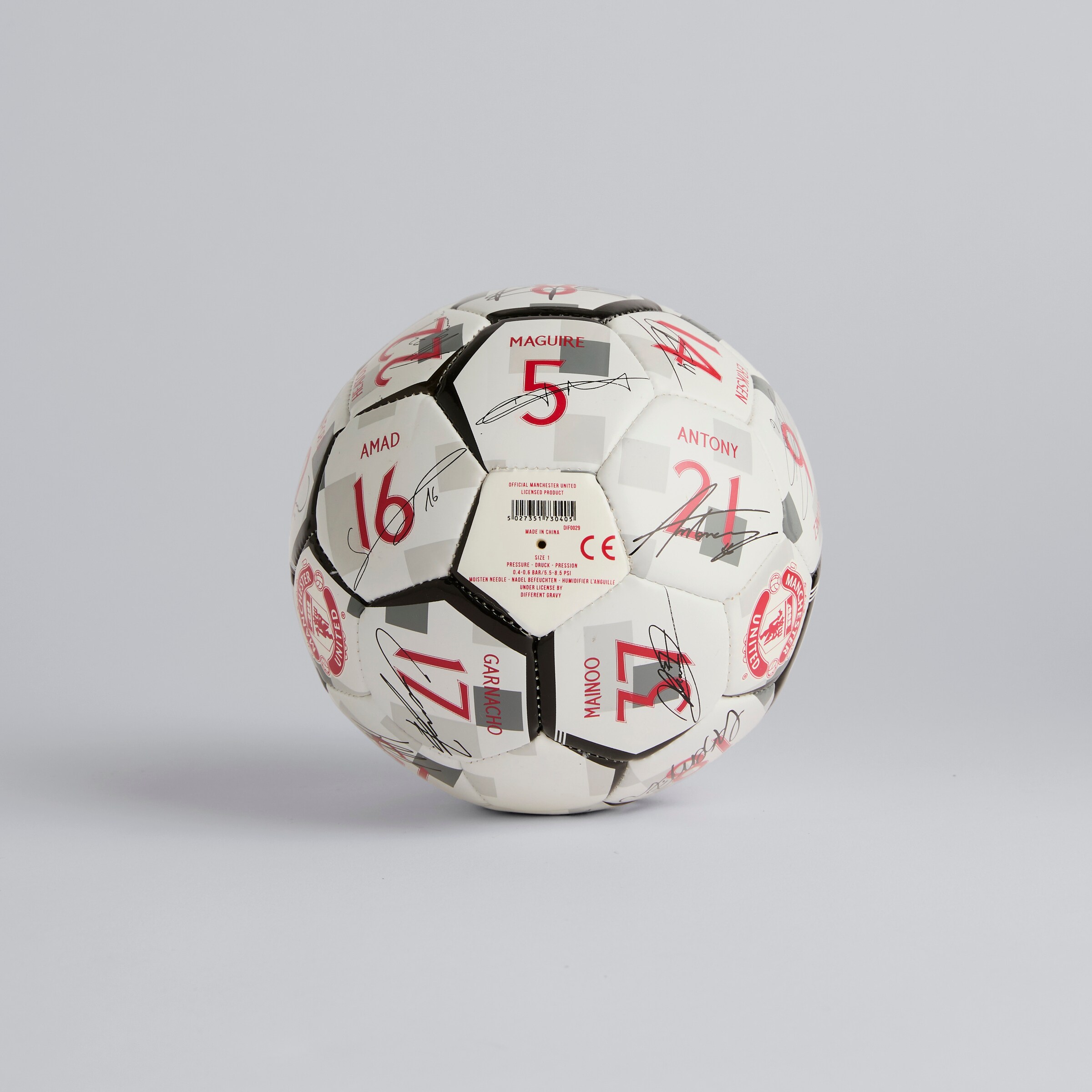 Manchester United 24/25 Team Signature Football Size 1 White White Detail [2-4]