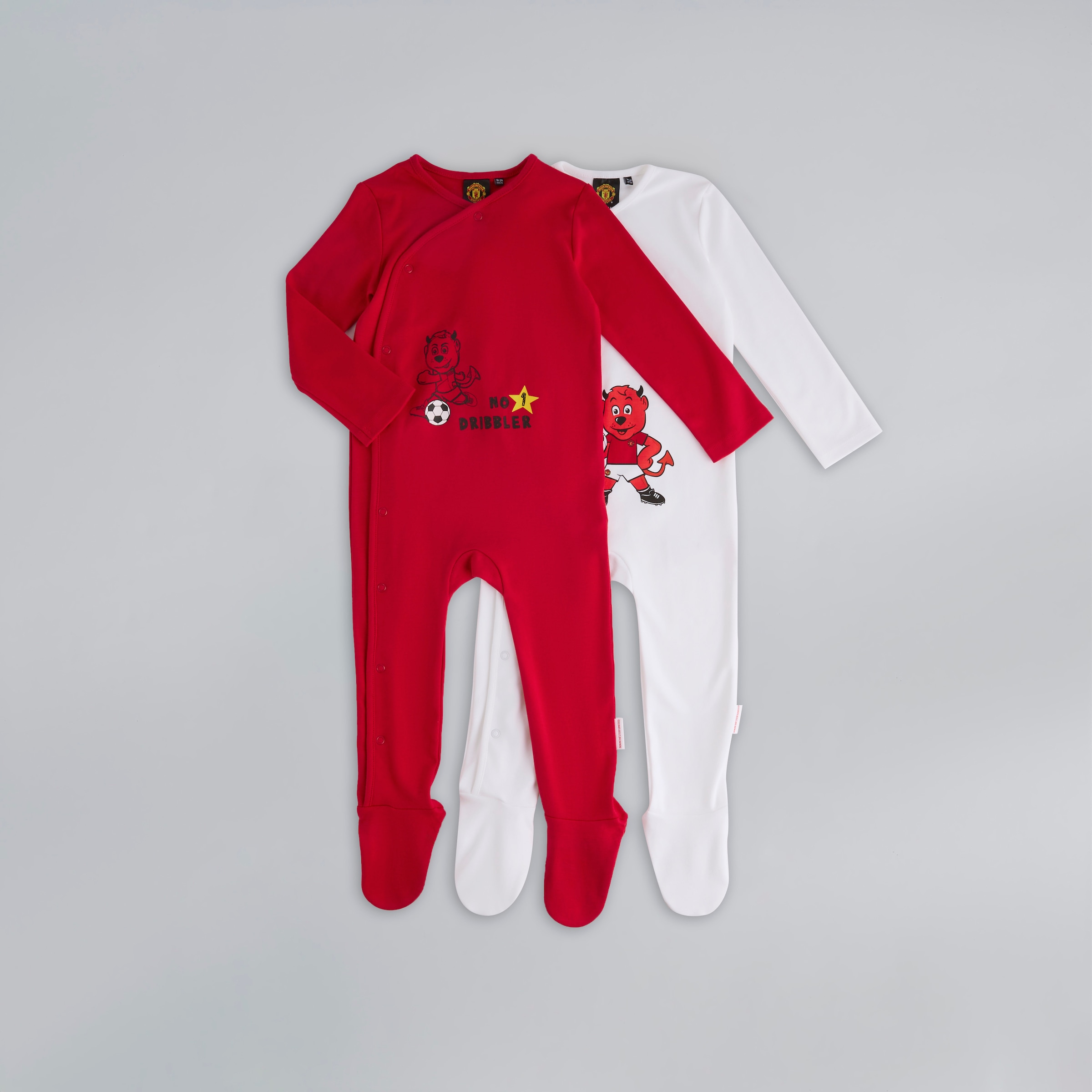 Manchester United Baby Fred The Red Printed Sleepsuits 2 Pack Multi Multi