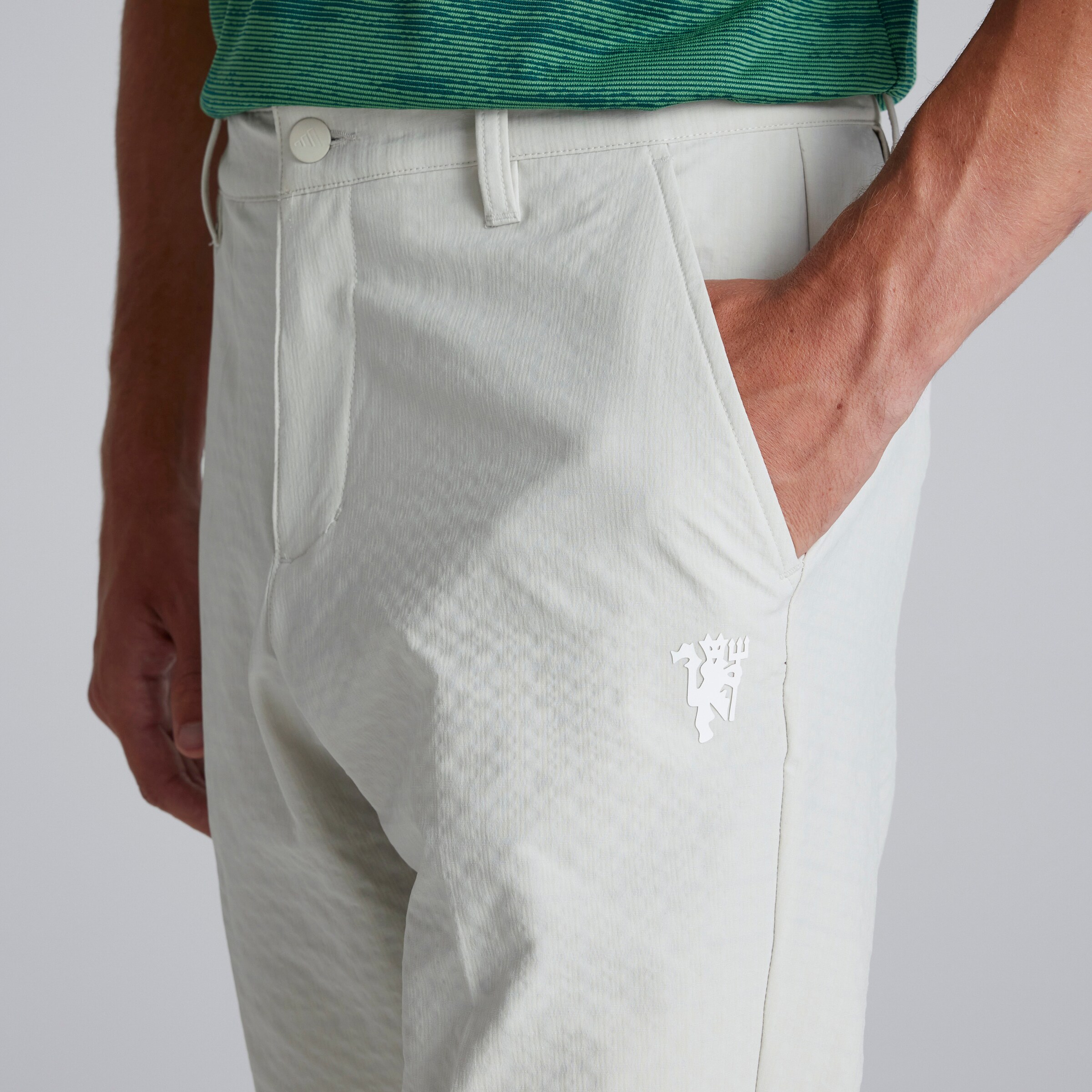 Manchester United x adidas Mens Golf Ultimate365 Fall Weight Trousers Beige Beige Detail [5-7]