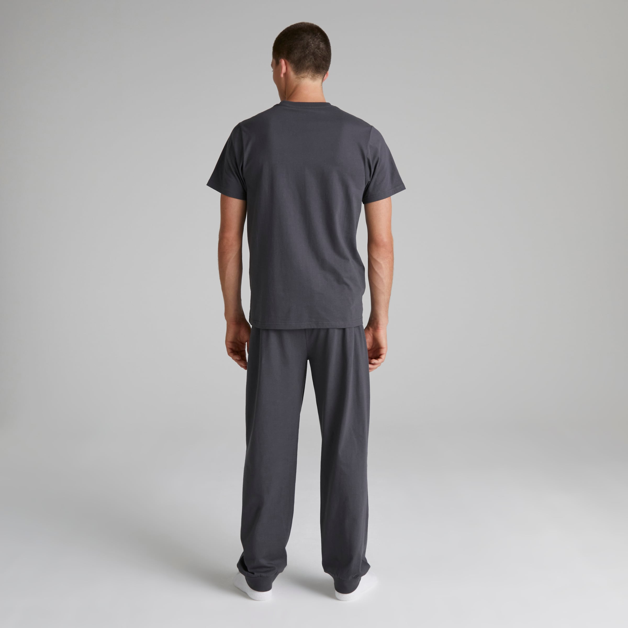 Manchester United Mens Bar Stripe Pyjama Set Grey Grey Detail [2-5]