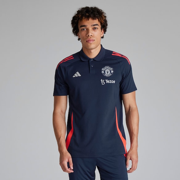 Manchester United Tiro 24 Poloshirt Marineblau Blau