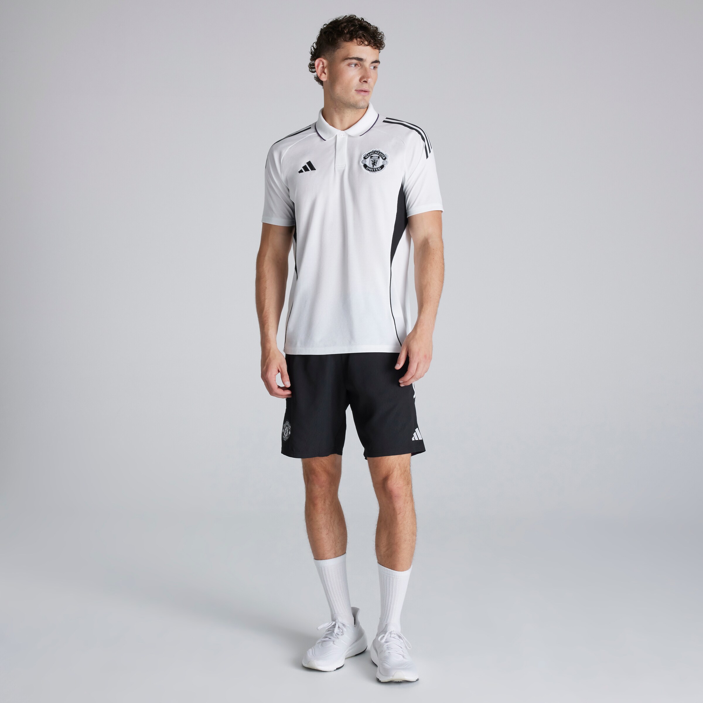 Manchester United Tiro 25 Competition Polo Shirt Blanc Détail [3-7]