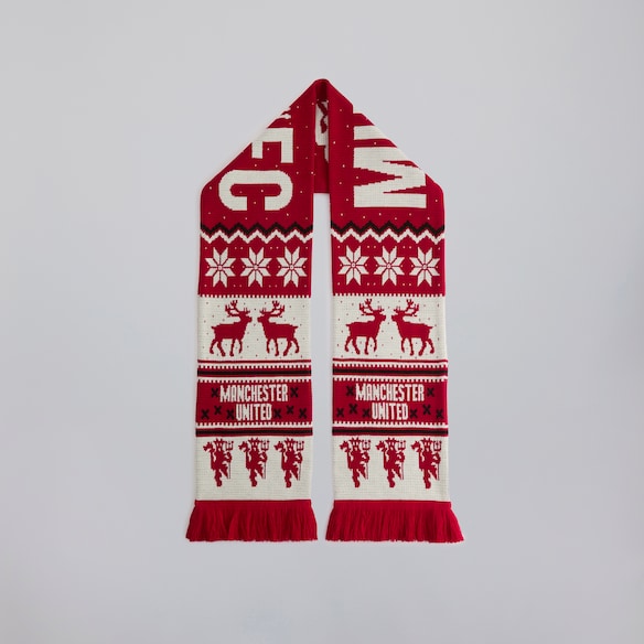 Manchester United Fairisle Christmas Scarf Multi Multi