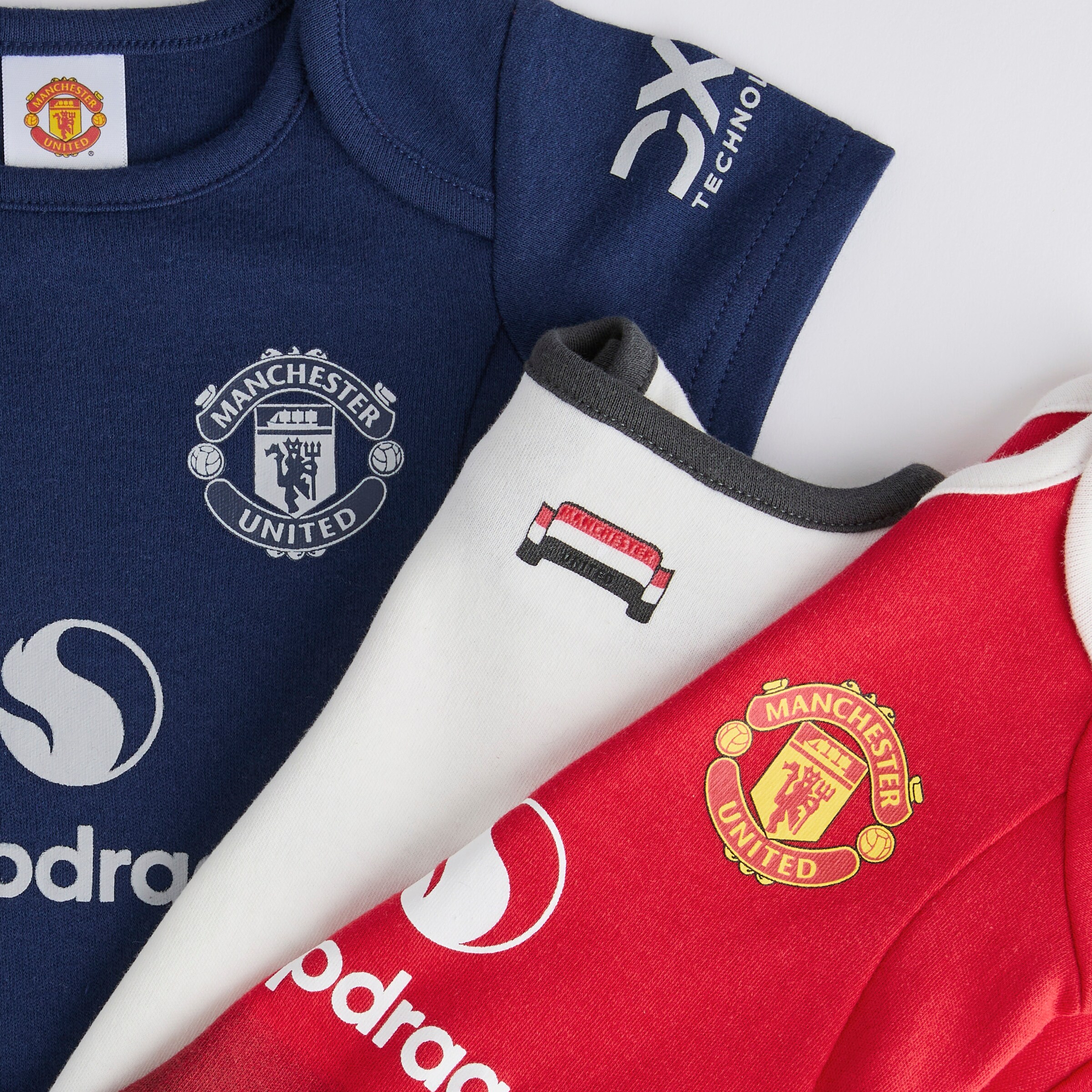 Manchester United Baby Kit Bodysuits 3 Pack Multi Multi Detail [4-4]