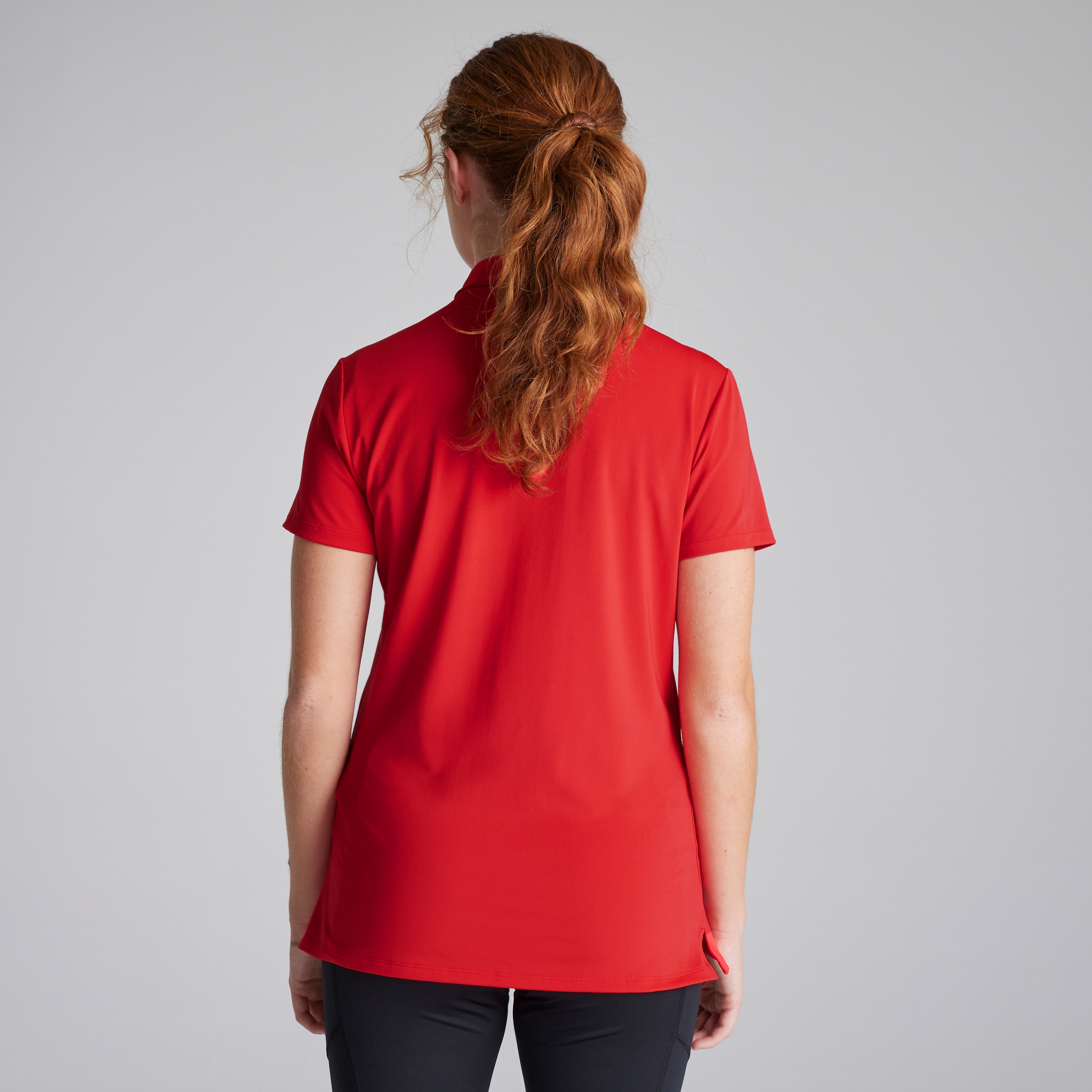 Manchester United x adidas Womens Golf Ultimate365 Solid Short Sleeve Polo Shirt Red Red Detail [2-5]