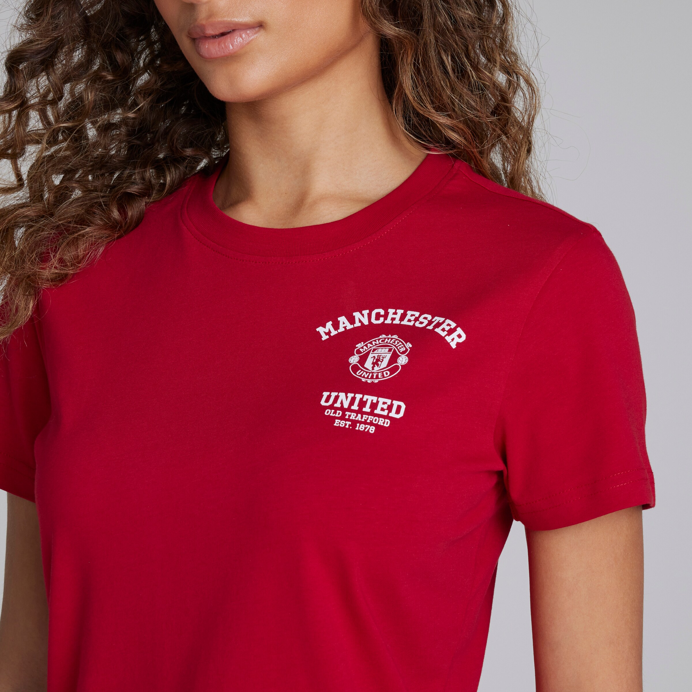 Manchester United Womens Varsity T-Shirt Red Rouge Détail [4-4]