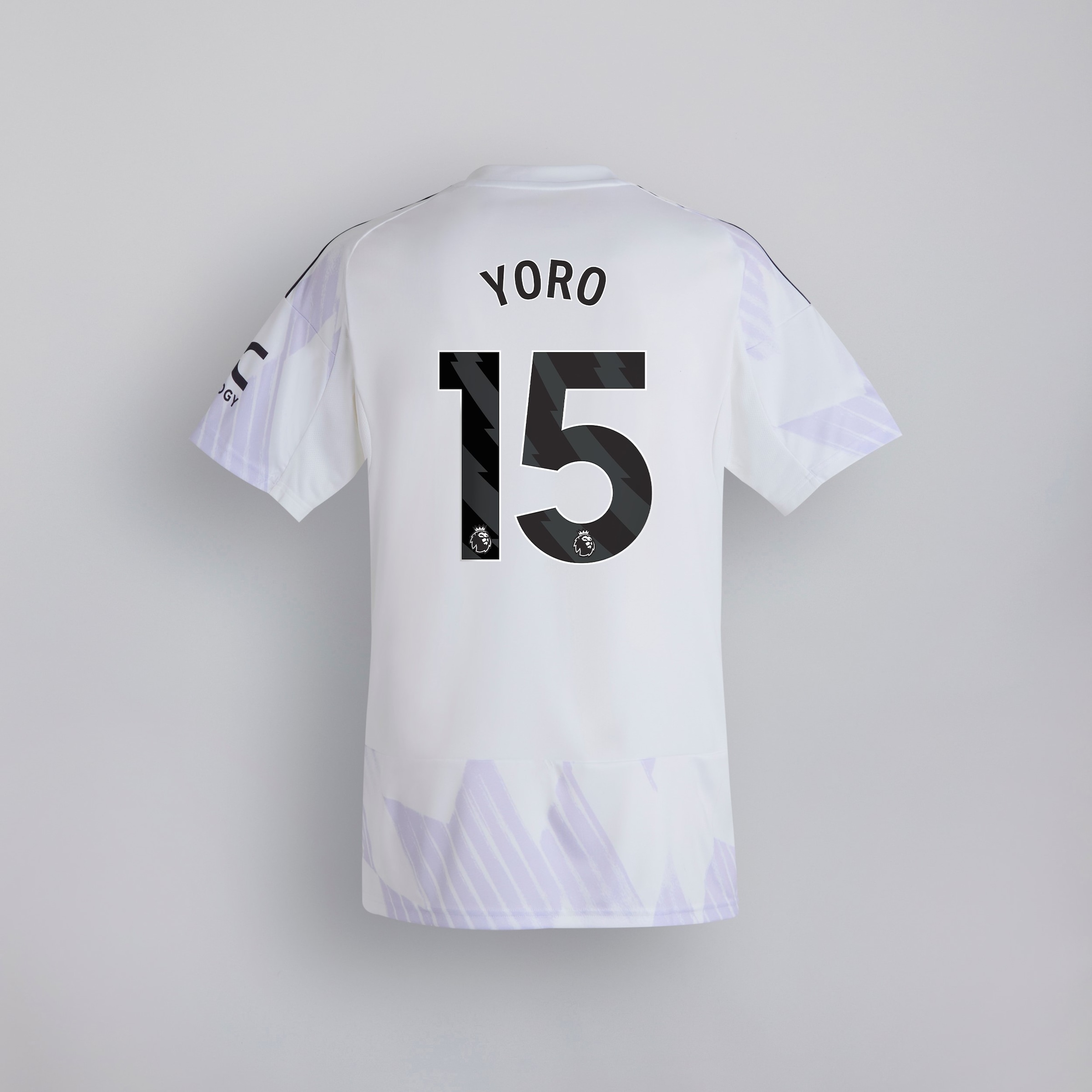 Manchester United 25/26 Away Kids Jersey with Yoro 15 EPL Printing & Badge White