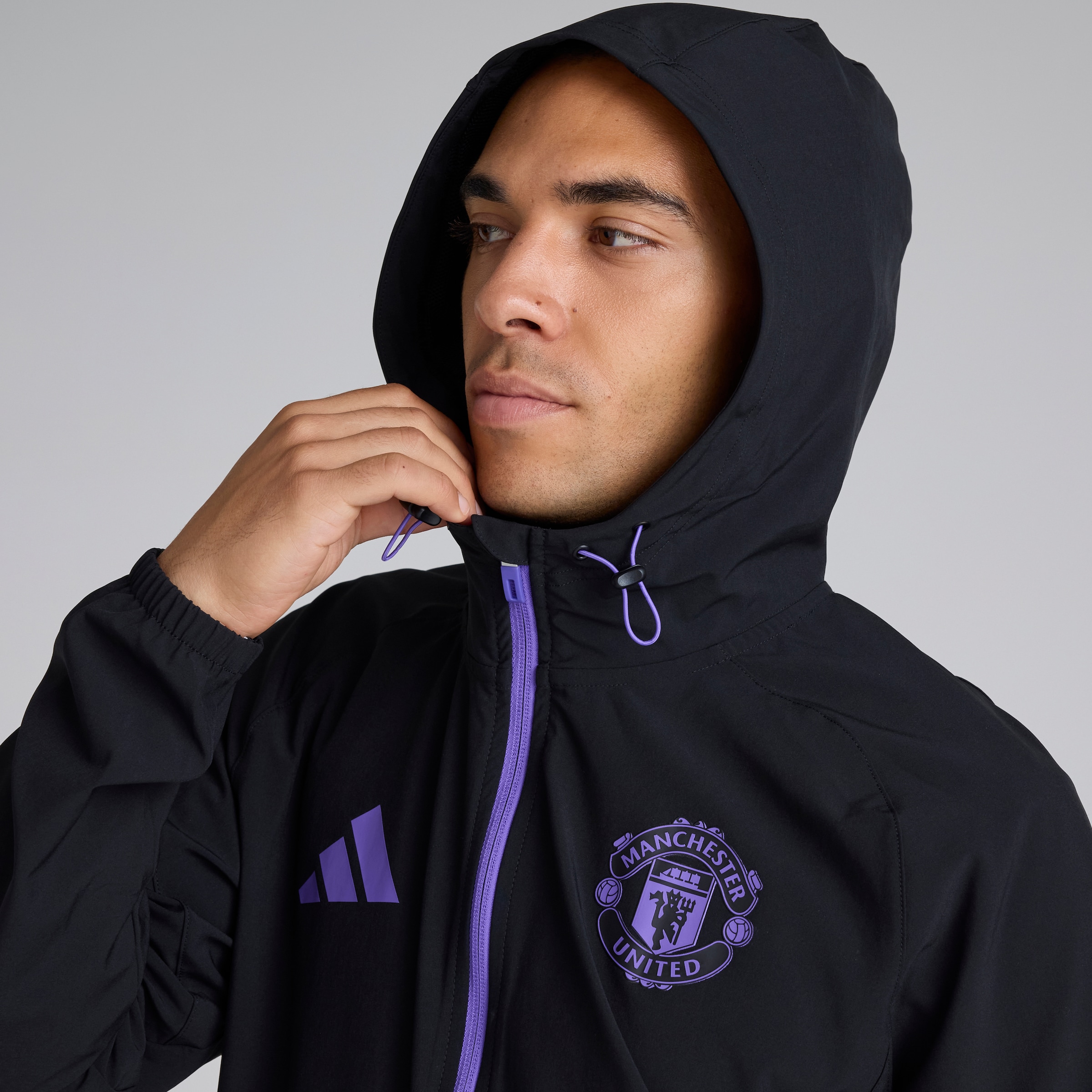 Manchester United Tiro 25 Competition Vis Tech Travel Jacket Noir Détail [7-7]