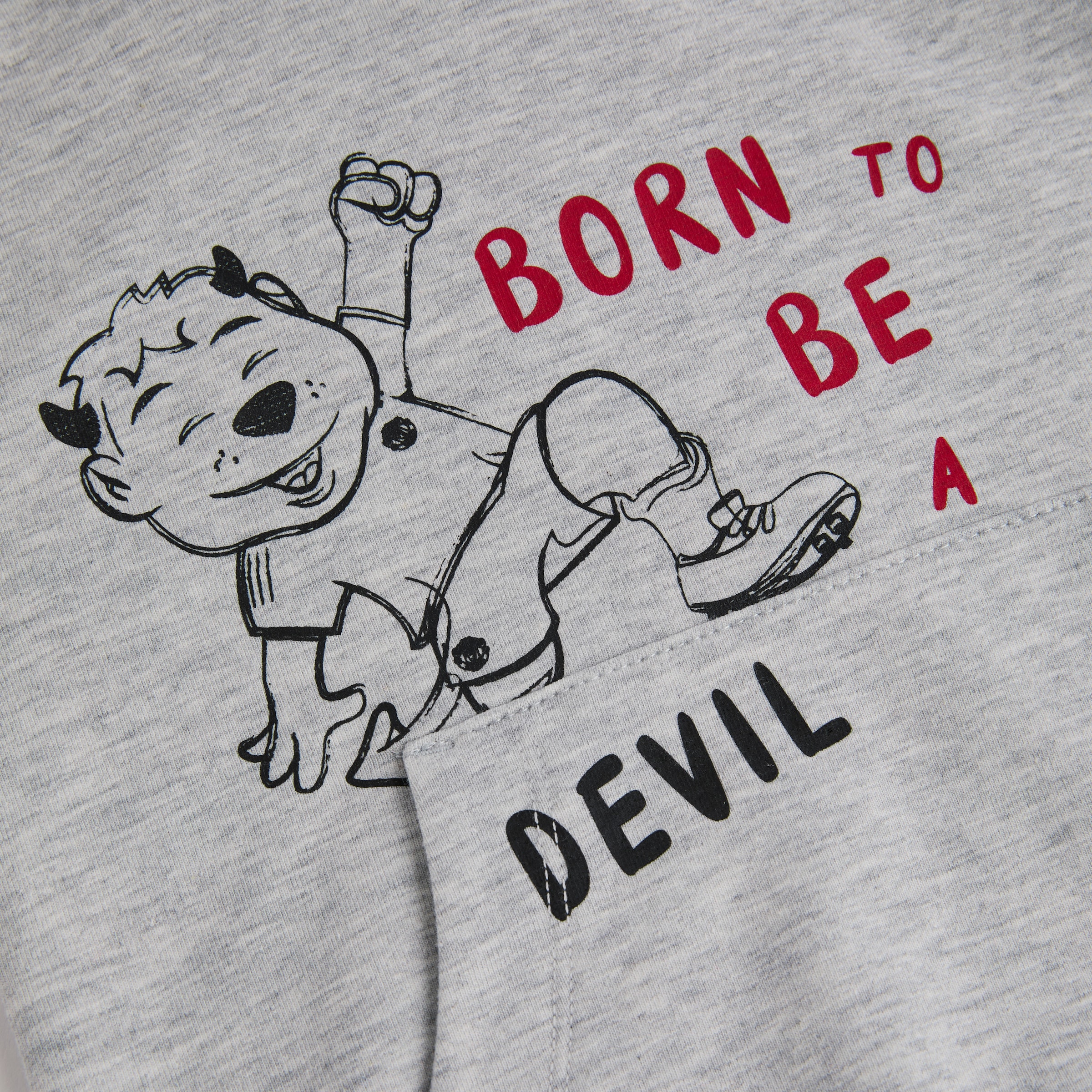 Manchester United Baby Born To Be a Devil Overhead Hoodie Grey Grey Detail [3-4]